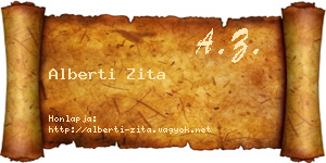 Alberti Zita névjegykártya